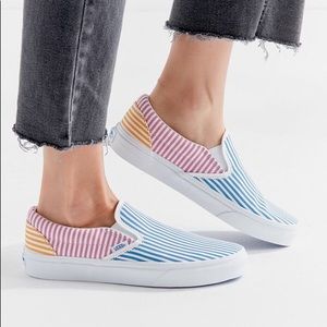 striped slip on vans